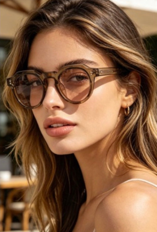 Double Bolted Round Sunglasses