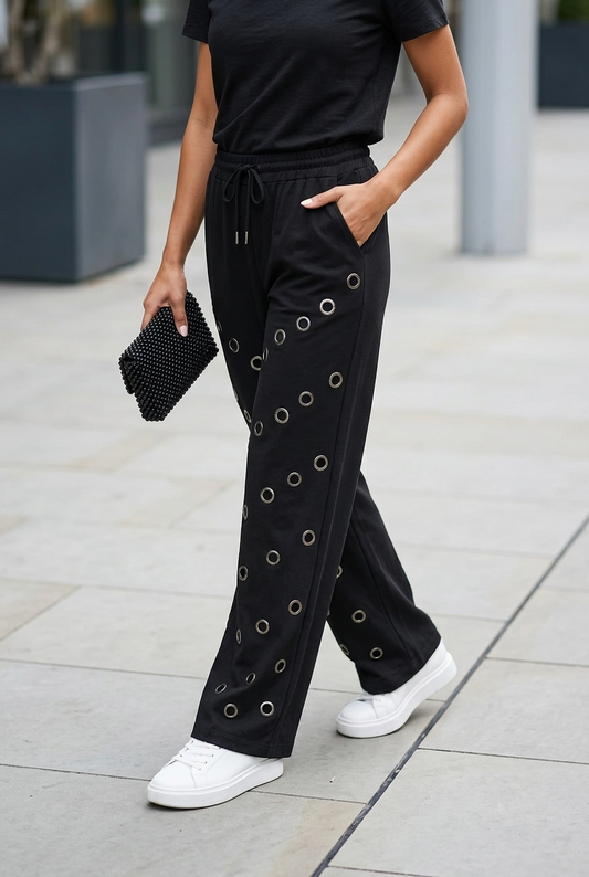 Black Circle Pants